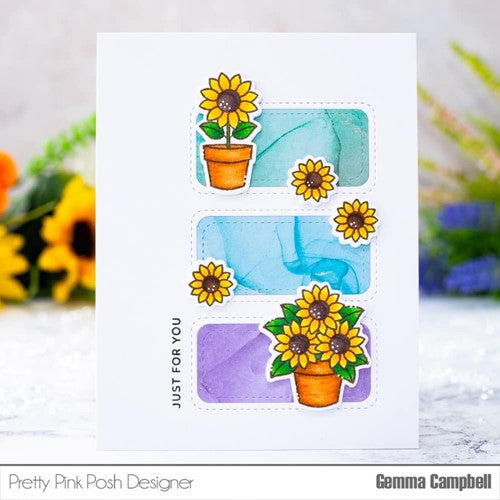 Simon Says Stamp! Pretty Pink Posh POTTED SUNFLOWERS Dies