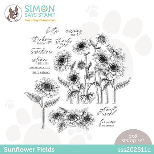 Simon Says Stamp! Simon Says Clear Stamps SUNFLOWER FIELDS sss202511c
