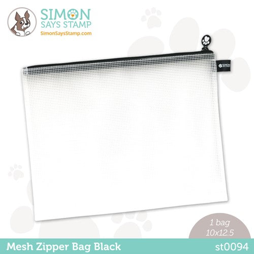 Simon Says Stamp! Simon Says Stamp BLACK MESH ZIPPER BAG st0094