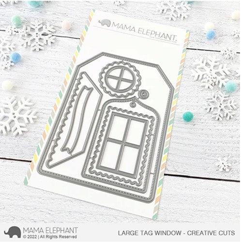 Simon Says Stamp! Mama Elephant LARGE TAG WINDOW Creative Cuts Steel Die