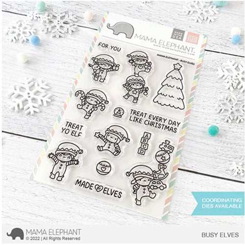Simon Says Stamp! Mama Elephant Clear Stamps BUSY ELVES