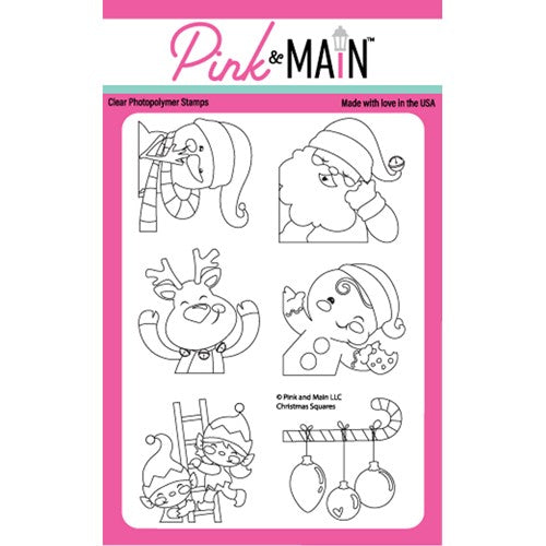 Simon Says Stamp! Pink and Main CHRISTMAS SQUARES Clear Stamps PM0571