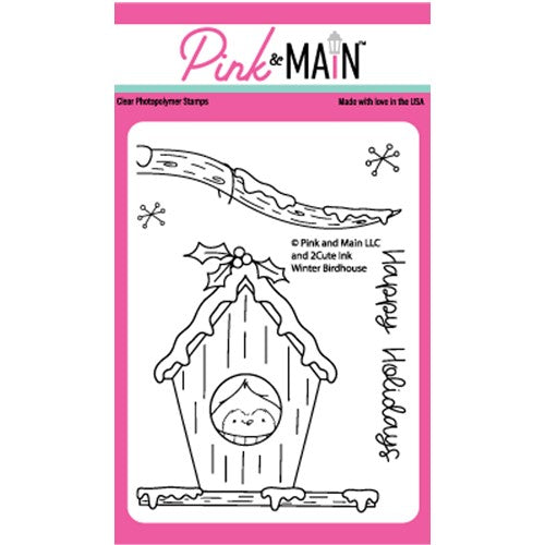 Simon Says Stamp! Pink and Main WINTER BIRDHOUSE Clear Stamps PM0567