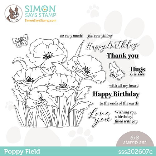 Simon Says Stamp! Simon Says Clear Stamps POPPY FIELD sss202607c