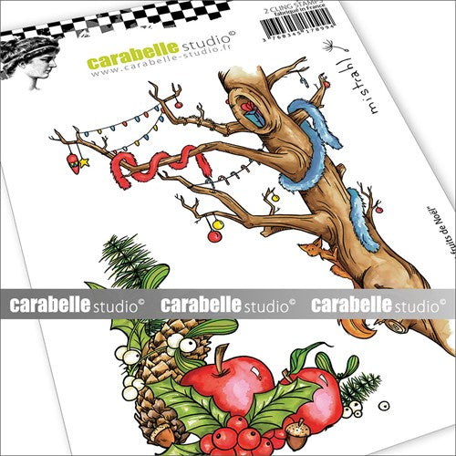 Simon Says Stamp! Carabelle Studio CHRISTMAS TREE AND FRUIT A6 Cling Stamps sa60632