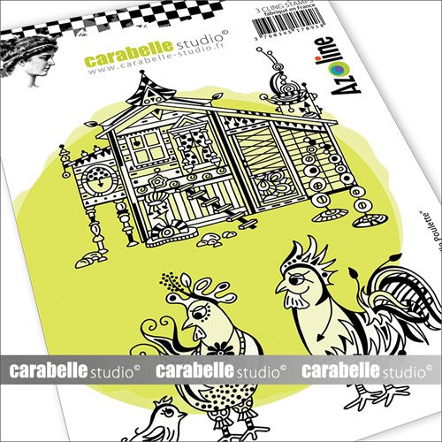 Simon Says Stamp! Carabelle Studio THE CHICKEN FAMILY A6 Cling Stamps sa60639