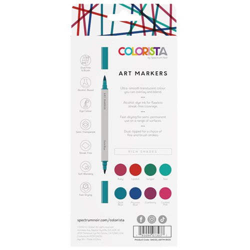 Simon Says Stamp! Crafter's Companion Colorista RICH SHADES Art Markers sncol-artm-ric8