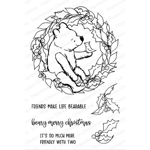 Simon Says Stamp! Impression Obsession Clear Stamps POOH WREATH CL1139