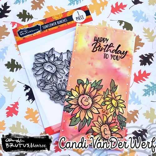 Simon Says Stamp! Brutus Monroe SUNFLOWER BUNCHES Clear Stamp bru0111
