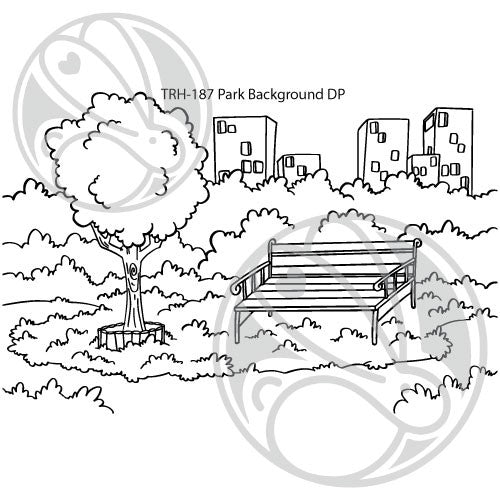 Simon Says Stamp! The Rabbit Hole Designs PARK BACKGROUND Clear Stamps TRH-187
