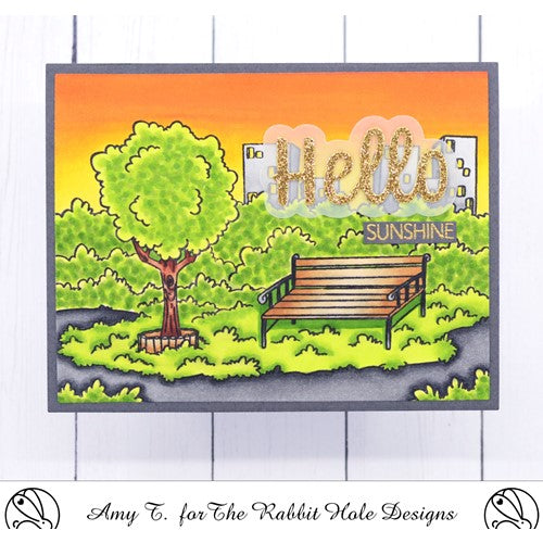 Simon Says Stamp! The Rabbit Hole Designs PARK BACKGROUND Clear Stamps TRH-187