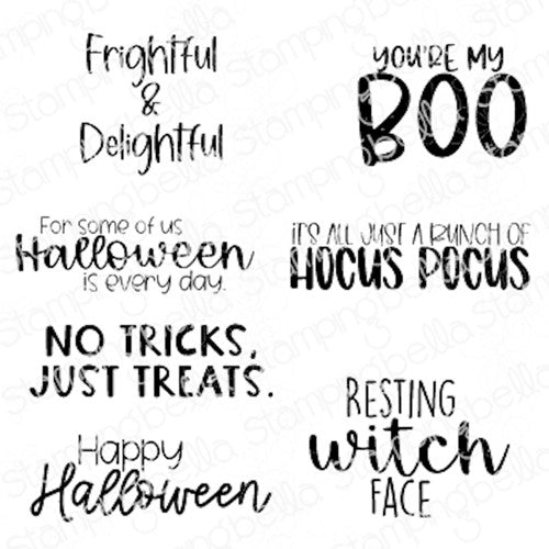 Simon Says Stamp! Stamping Bella FRIGHTFUL AND DELIGHTFUL SENTIMENT Cling Stamps eb1171
