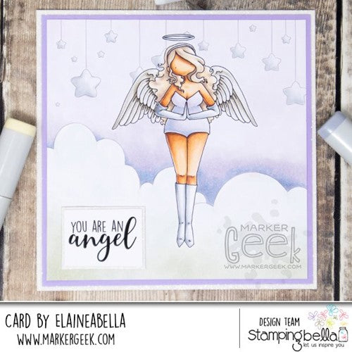Simon Says Stamp! Stamping Bella ANGEL DEVIL SENTIMENT Cling Stamps eb1172