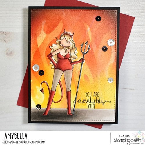 Simon Says Stamp! Stamping Bella CURVY GIRL DEVIL Cling Stamps eb1175