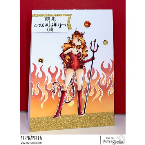 Simon Says Stamp! Stamping Bella CURVY GIRL DEVIL Cling Stamps eb1175