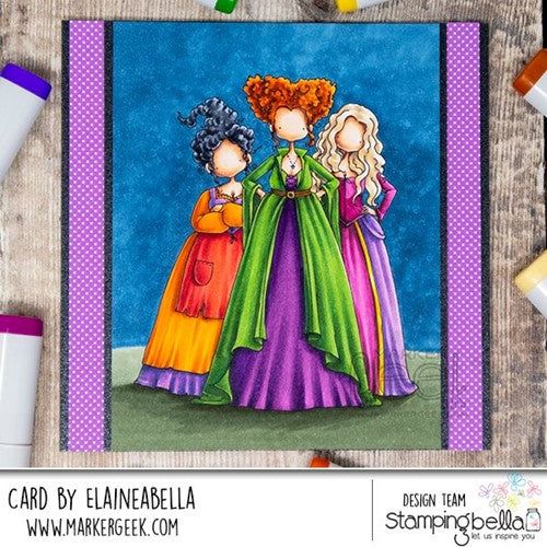 Simon Says Stamp! Stamping Bella CURVY GIRLS WITCHES 3 Cling Stamp eb1176