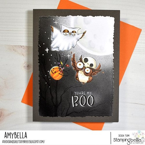 Simon Says Stamp! Stamping Bella SCAREDY OWL Cling Stamps eb1182