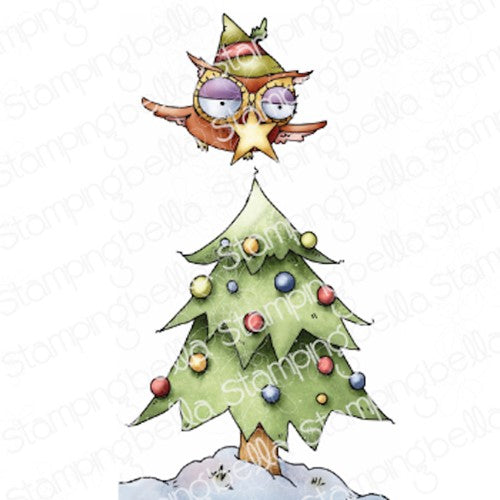 Simon Says Stamp! Stamping Bella HOLIDAY OWL WITH A STAR Cling Stamp eb1183