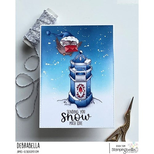 Simon Says Stamp! Stamping Bella HOLIDAY OWL SENDING A CARD Cling Stamp eb1184