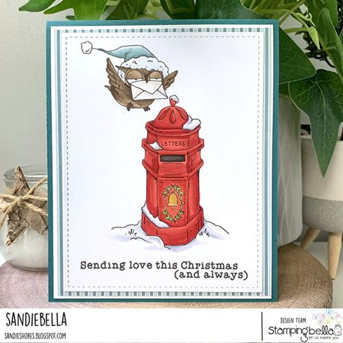 Simon Says Stamp! Stamping Bella HOLIDAY OWL SENDING A CARD Cling Stamp eb1184
