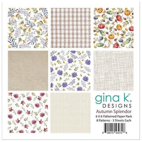 Simon Says Stamp! Gina K Designs AUTUMN SPLENDOR 6x6 Inch Patterned Paper gkdpp57