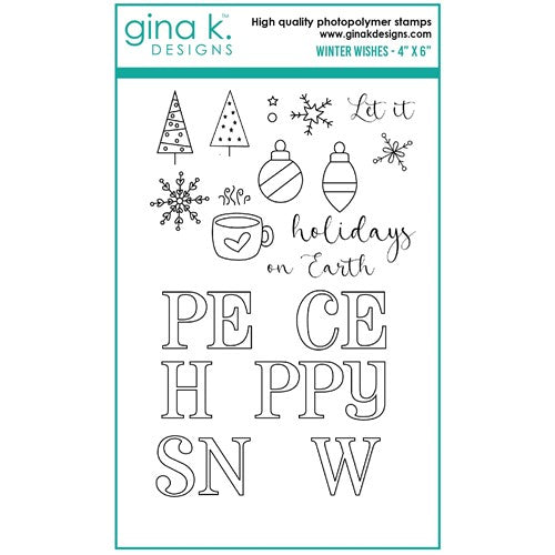 Simon Says Stamp! Gina K Designs WINTER WISHES Clear Stamps bs54