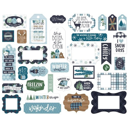 Simon Says Stamp! Echo Park SNOWED IN Ephemera Frames And Tags si288025