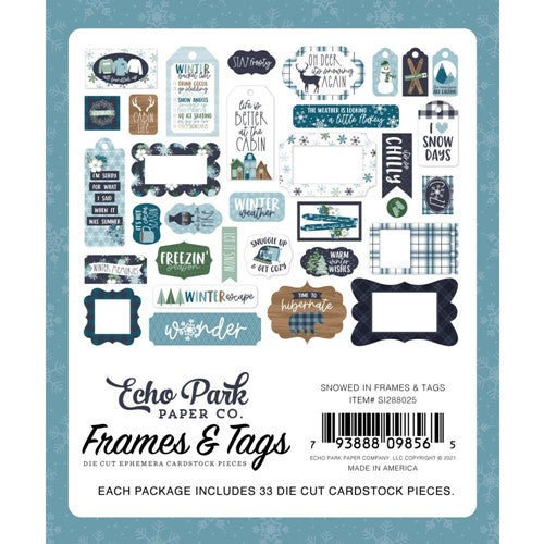 Simon Says Stamp! Echo Park SNOWED IN Ephemera Frames And Tags si288025