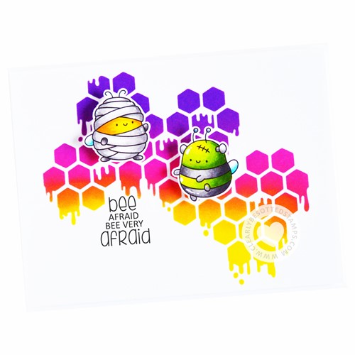 Simon Says Stamp! Clearly Besotted HORRIBLE HONEYCOMB Stencil