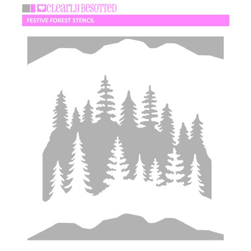 Simon Says Stamp! Clearly Besotted FESTIVE FOREST Stencil