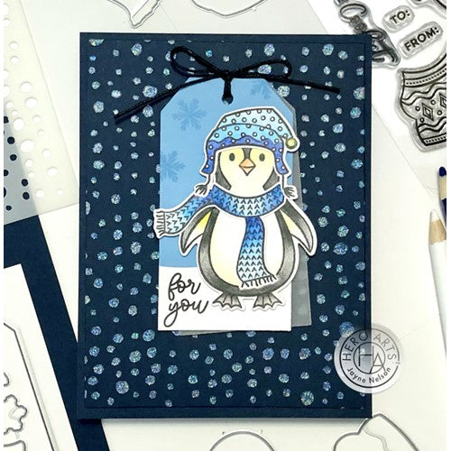 Simon Says Stamp! Hero Arts COZY PENGUIN Clear Stamp and Die Combo SB343