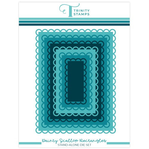 Simon Says Stamp! Trinity Stamps DAINTY SCALLOP RECTANGLES Die Set tmd-173