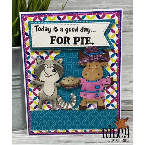 Simon Says Stamp! Riley And Company Funny Bones TODAY IS A GOOD DAY FOR PIE Cling Stamp RWD-1077