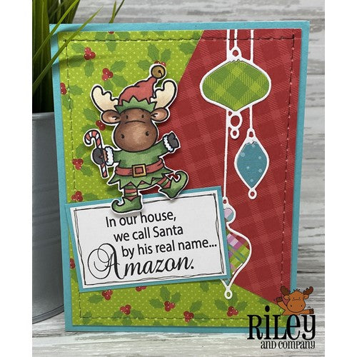 Simon Says Stamp! Riley And Company Funny Bones SANTA'S REAL NAME IS AMAZON Cling Stamp RWD-1071