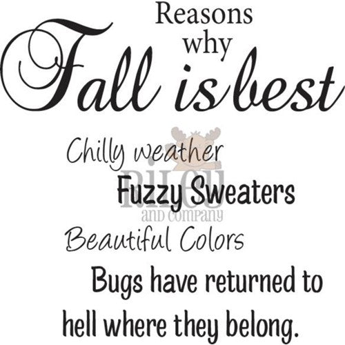 Simon Says Stamp! Riley And Company Funny Bones REASONS WHY FALL IS BEST Cling Stamp RWD-1080