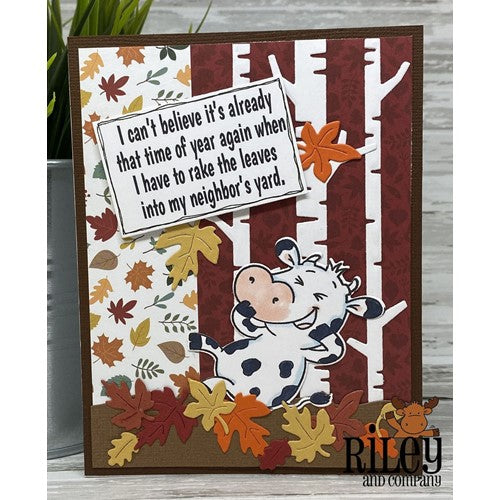 Simon Says Stamp! Riley And Company Funny Bones RAKE THE LEAVES INTO MY NEIGHBORS YARD Cling Stamp RWD-1070