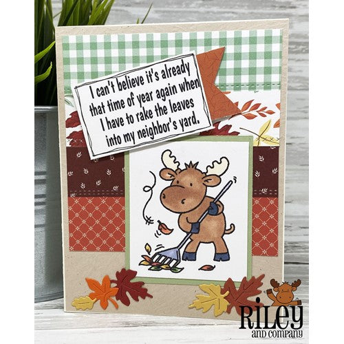Simon Says Stamp! Riley And Company Funny Bones RAKE THE LEAVES INTO MY NEIGHBORS YARD Cling Stamp RWD-1070