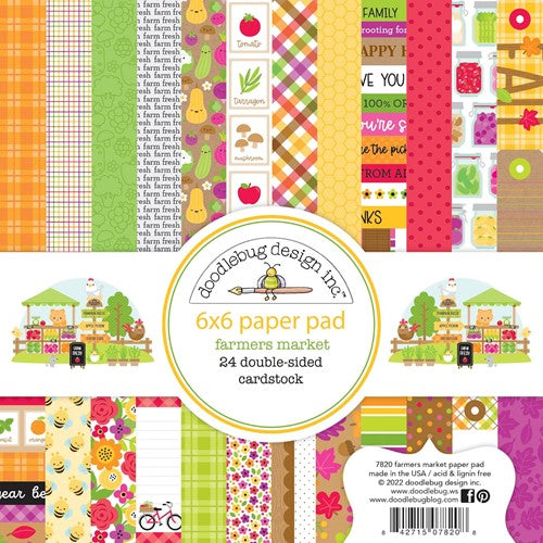 Simon Says Stamp! Doodlebug FARMERS MARKET 6x6 Inch Paper Pad 7820