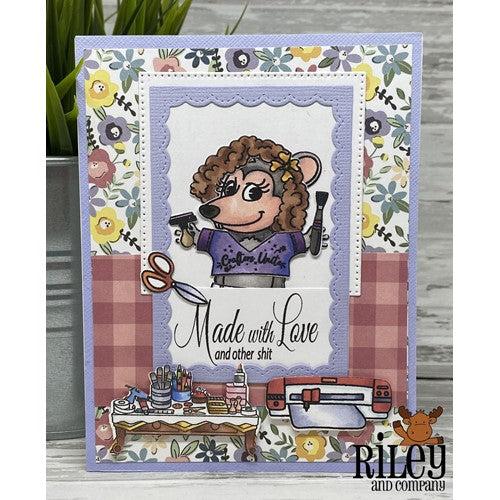 Simon Says Stamp! Riley And Company Funny Bones MADE WITH LOVE 2 Cling Stamp RWD-1079