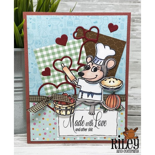 Simon Says Stamp! Riley And Company Funny Bones MADE WITH LOVE 2 Cling Stamp RWD-1079