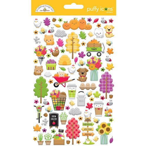Simon Says Stamp! Doodlebug FARMERS MARKET Puffy Icon Stickers 7842