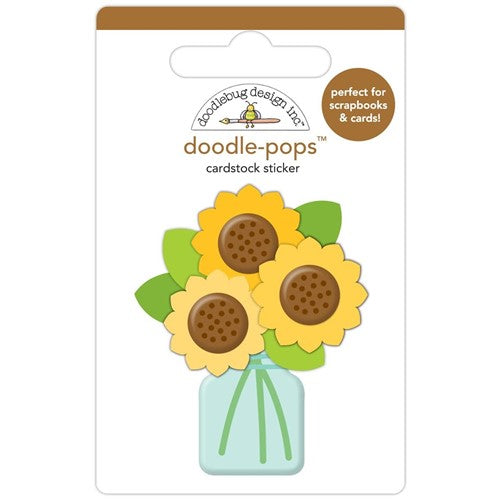 Simon Says Stamp! Doodlebug BIT OF SUNSHINE Doodle Pops 3D Sticker 7808