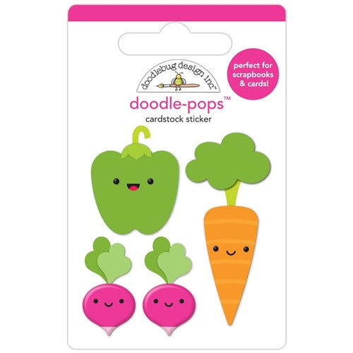 Simon Says Stamp! Doodlebug LOOKING RADISHING Doodle Pops 3D Stickers 7807