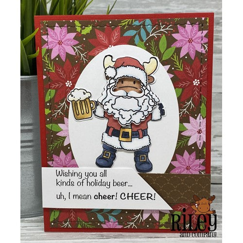 Simon Says Stamp! Riley And Company Funny Bones HOLIDAY BEER Cling Stamp RWD-1082
