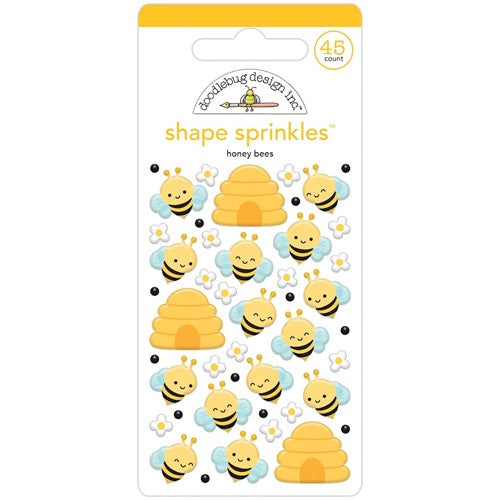 Simon Says Stamp! Doodlebug HONEY BEES Shape Sprinkles 7797