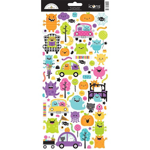 Simon Says Stamp! Doodlebug MONSTER MADNESS ICONS Stickers Sheet 7871