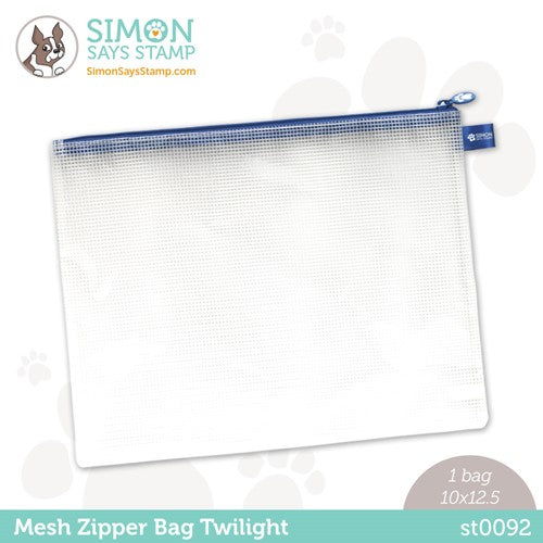 Simon Says Stamp TWILIGHT Blue MESH ZIPPER BAG st0092