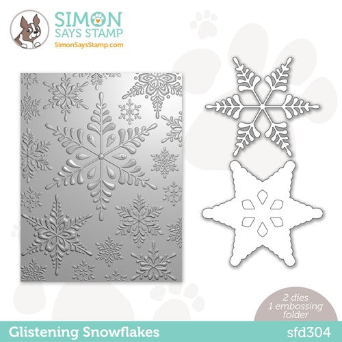 Simon Says Stamp! Simon Says Stamp Embossing Folder And Dies GLISTENING SNOWFLAKES sfd304