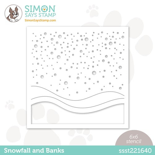 Simon Says Stamp! Simon Says Stamp Stencil SNOWFALL AND BANKS ssst221640
