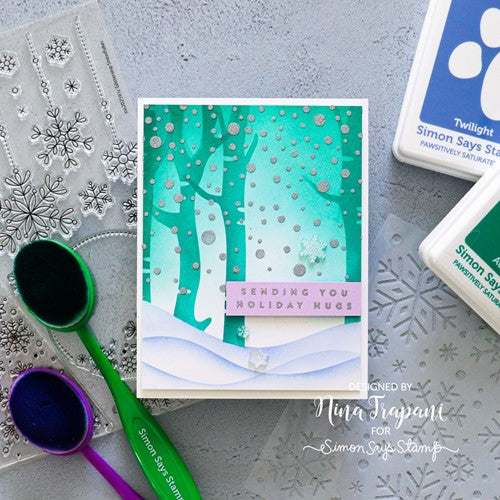 Simon Says Stamp! Simon Says Stamp Stencil SNOWFALL AND BANKS ssst221640 | color-code:ALT0